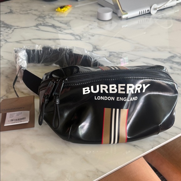 Burberry Accessories - Burberry Black and Beige Belt Bag
